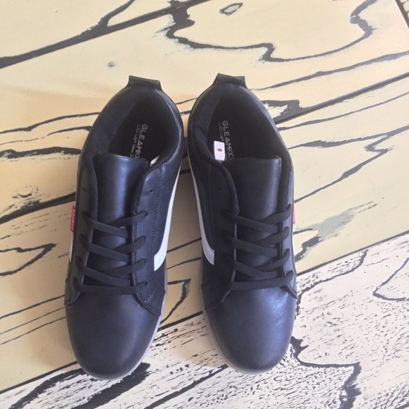 Black white stripe led light up shoe sneakers - Picture 2 of 4